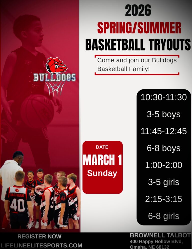 Youth basketball tryouts in Omaha for competitive boys and girls basketball teams focused on skills and development